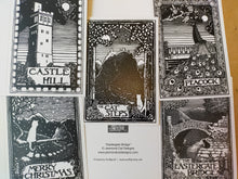 Load image into Gallery viewer, Black and White A6 greetings cards- set of 5 (five)