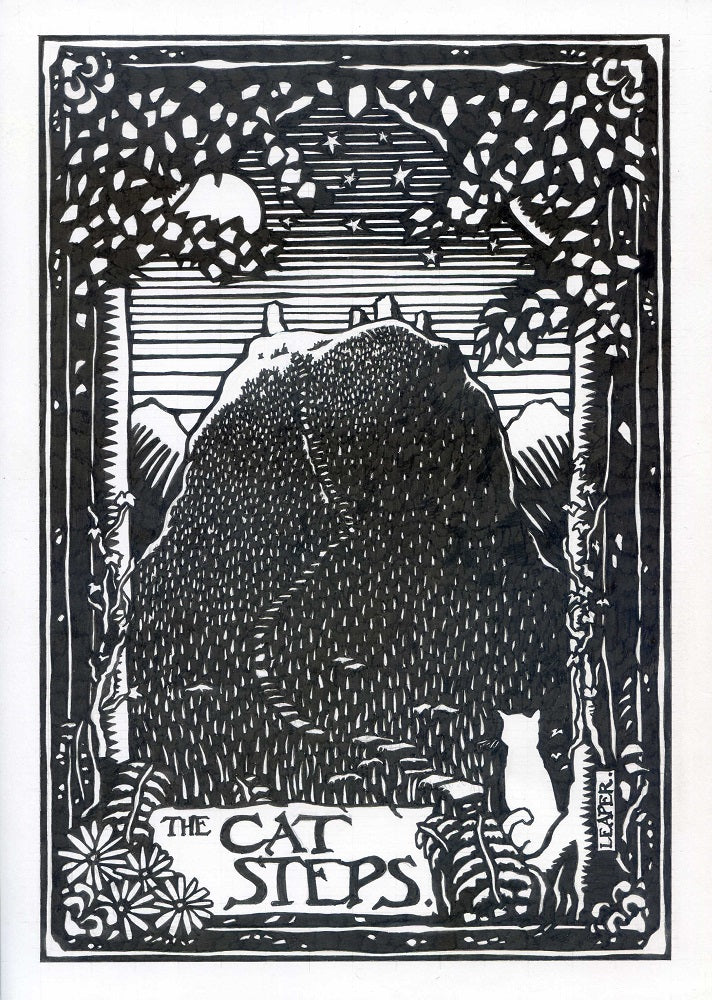 The Cat Steps A6 greetings cards- set of 5 (five)