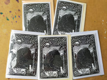 Load image into Gallery viewer, The Cat Steps A6 greetings cards- set of 5 (five)