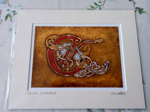 Celtic Ampersand- 7 inch by 5 inch mounted landscape print