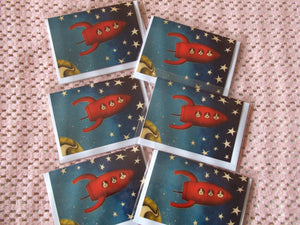 The Stars Our Destination A6 greetings card- set of 5 (five)