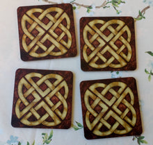 Load image into Gallery viewer, Celtic coasters- Meigle knot set of 4 (four)