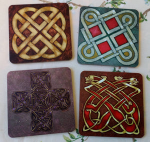 Celtic coasters- mixed set of 4 (four)