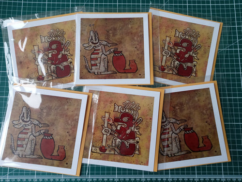 Mayan Glyph square greetings cards- Set of 6 (six)