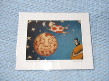 Load image into Gallery viewer, The Cow, the Cat and The Moon- 8 inch by 6 inch mounted landscape print