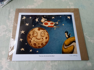 The Cow, the Cat and the Moon- 12 inch by 10 inch photographic print