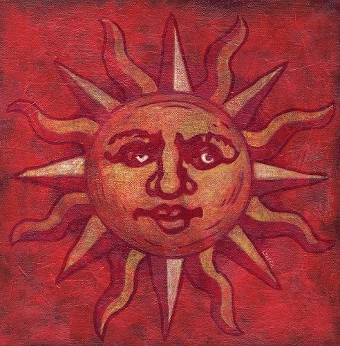 Sun- square greetings card