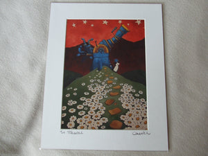 The Stargazer- 6 inch by 8 inch mounted portrait print