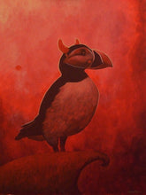 Load image into Gallery viewer, Puffinzebub- The Devil&#39;s Puffin- 5 inch by 7 inch mounted portrait print